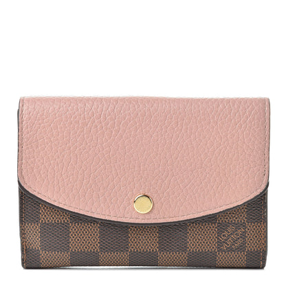 Louis Vuitton Damier Ebene Normandy Compact Wallet Rose Ballerine 1 of 7