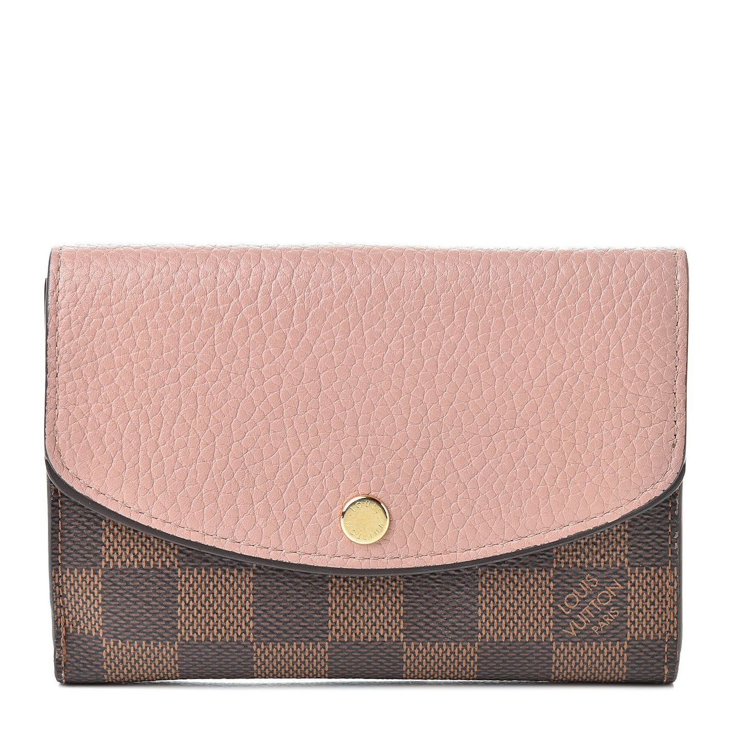 Damier Ebene Normandy Compact Wallet Rose Ballerine