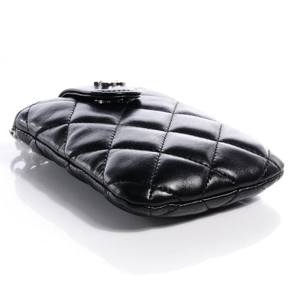 Chanel Lambskin Quilted Chain Phone Case Black 4 of 7