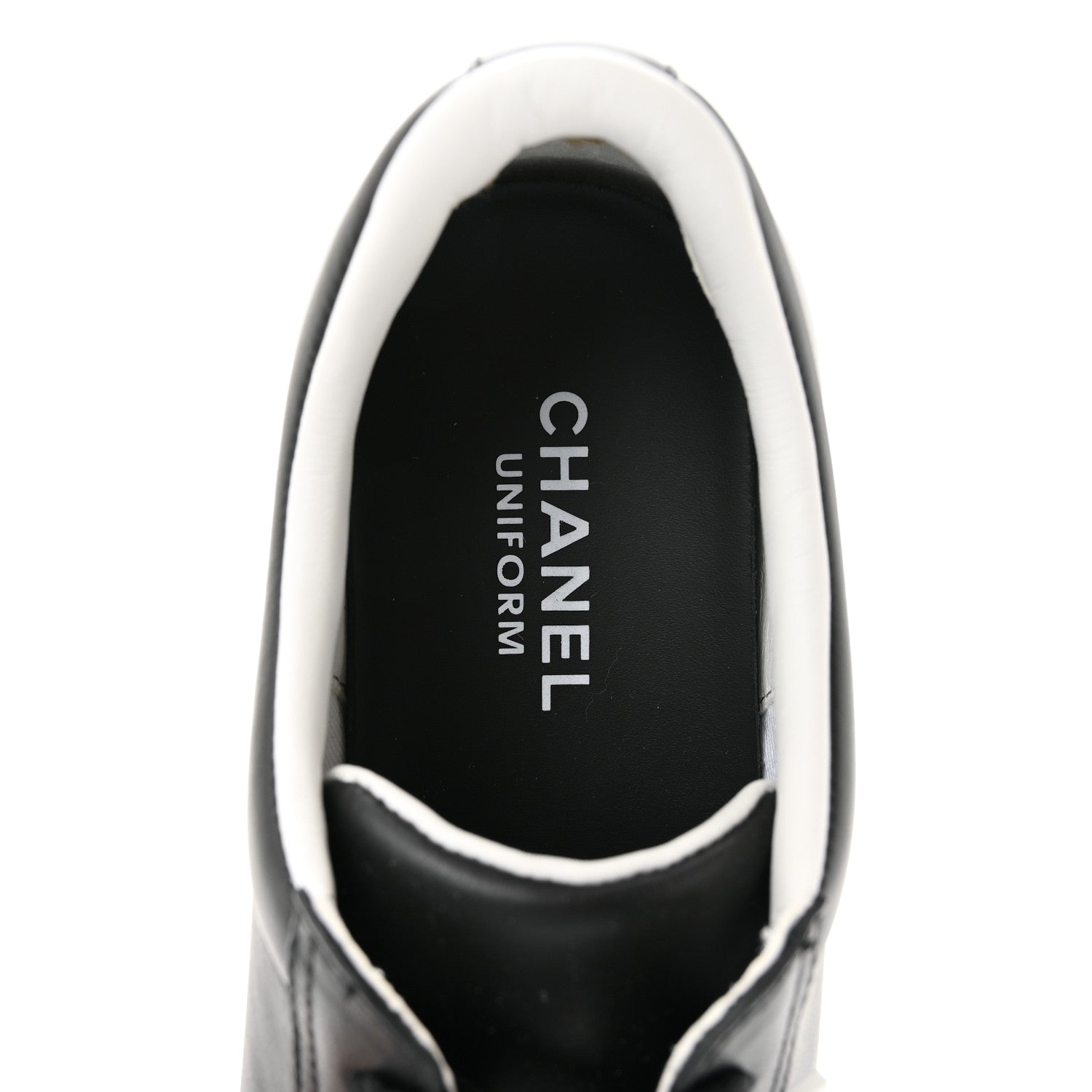 Chanel Calfskin CC Womens Sneakers 37 Black 7 of 10