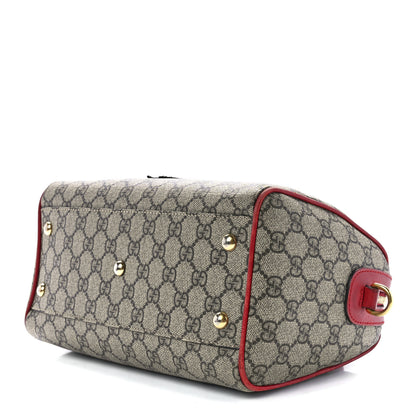 Gucci GG Supreme Monogram Kingsnake Heart Embroidered Small Boston Red 11 of 13
