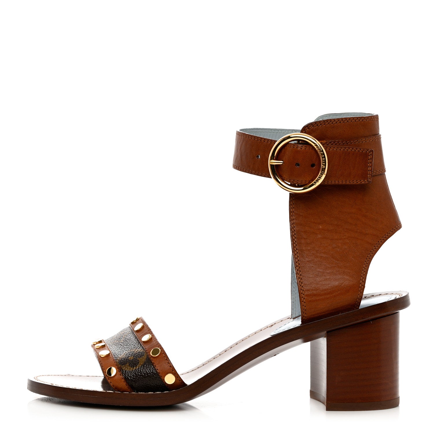 Louis Vuitton Calfskin Monogram Passenger Sandals 40 Cognac 1 of 14