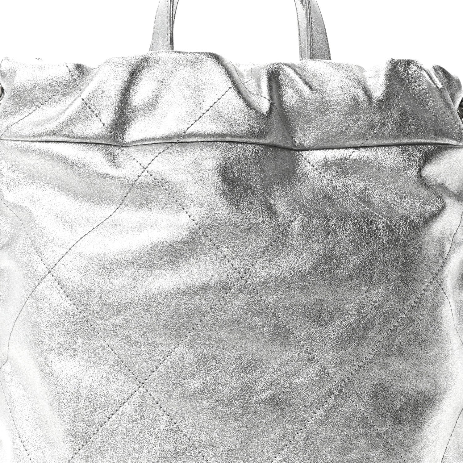 Chanel Metallic Calfskin Quilted Chanel 22 Backpack Silver 8 of 10