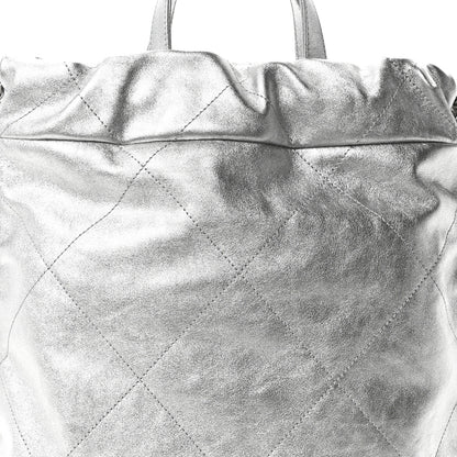 Chanel Metallic Calfskin Quilted Chanel 22 Backpack Silver 8 of 10