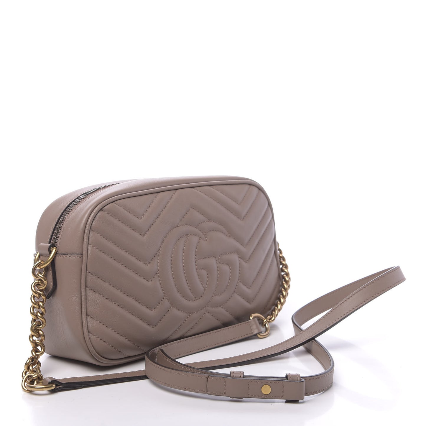 Calfskin Matelasse Small GG Marmont Chain Shoulder Bag Porcelain Rose