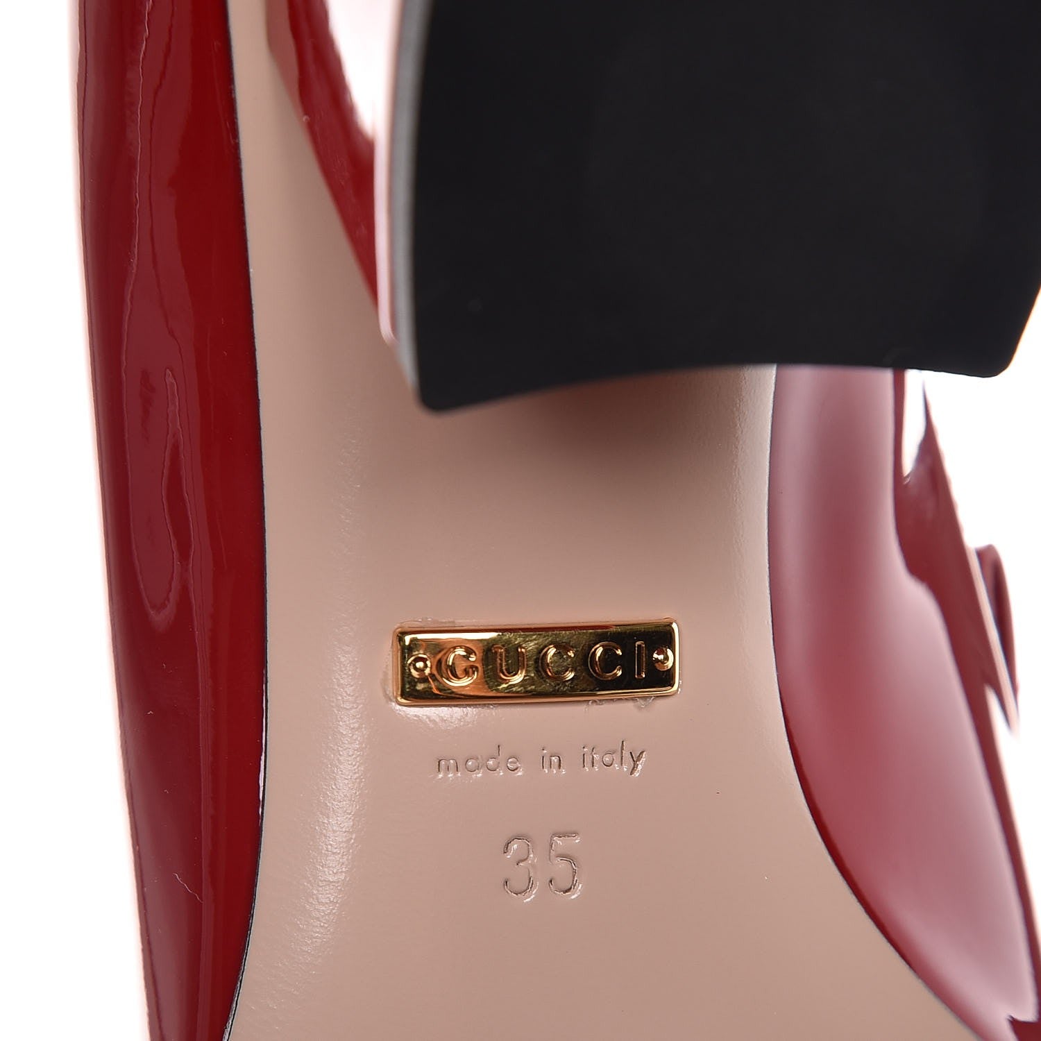 Gucci Vernice GG Marmont Fringe 50mm Loafer Pumps 35 Hibiscus Red 6 of 8