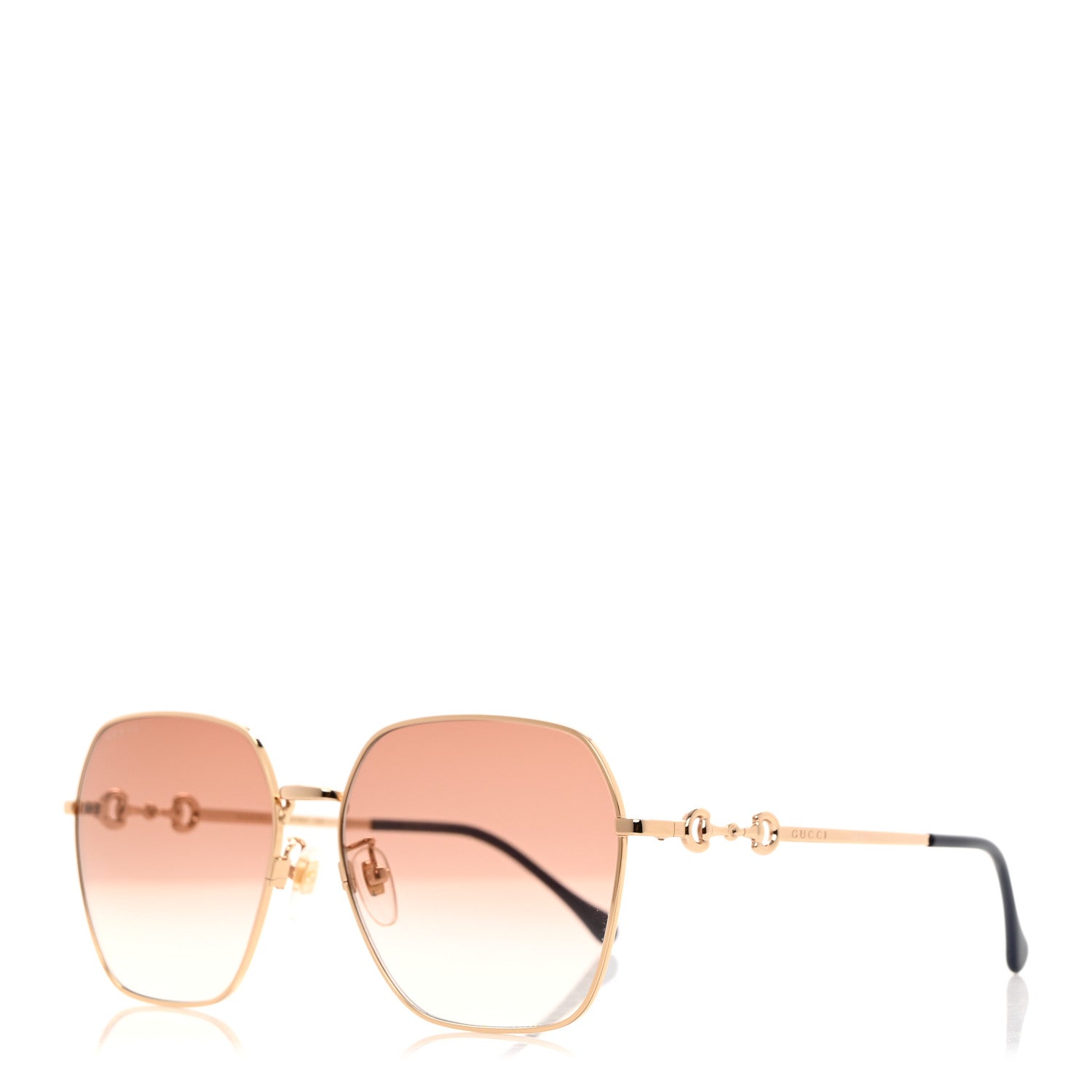 Gucci Metal Horsebit Square Sunglasses GG0882SA Gold 1 of 7