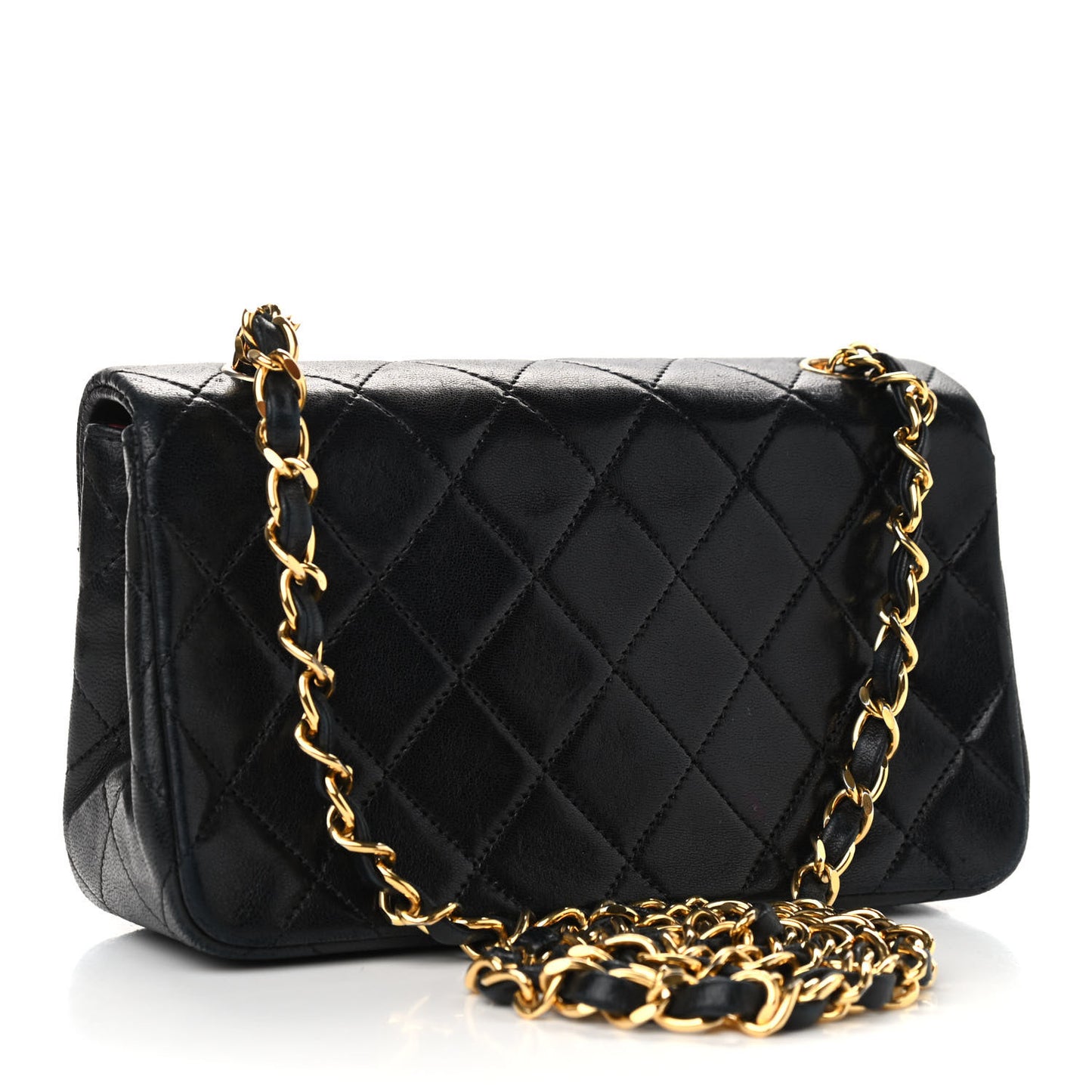 Lambskin Quilted Small Single Flap Black