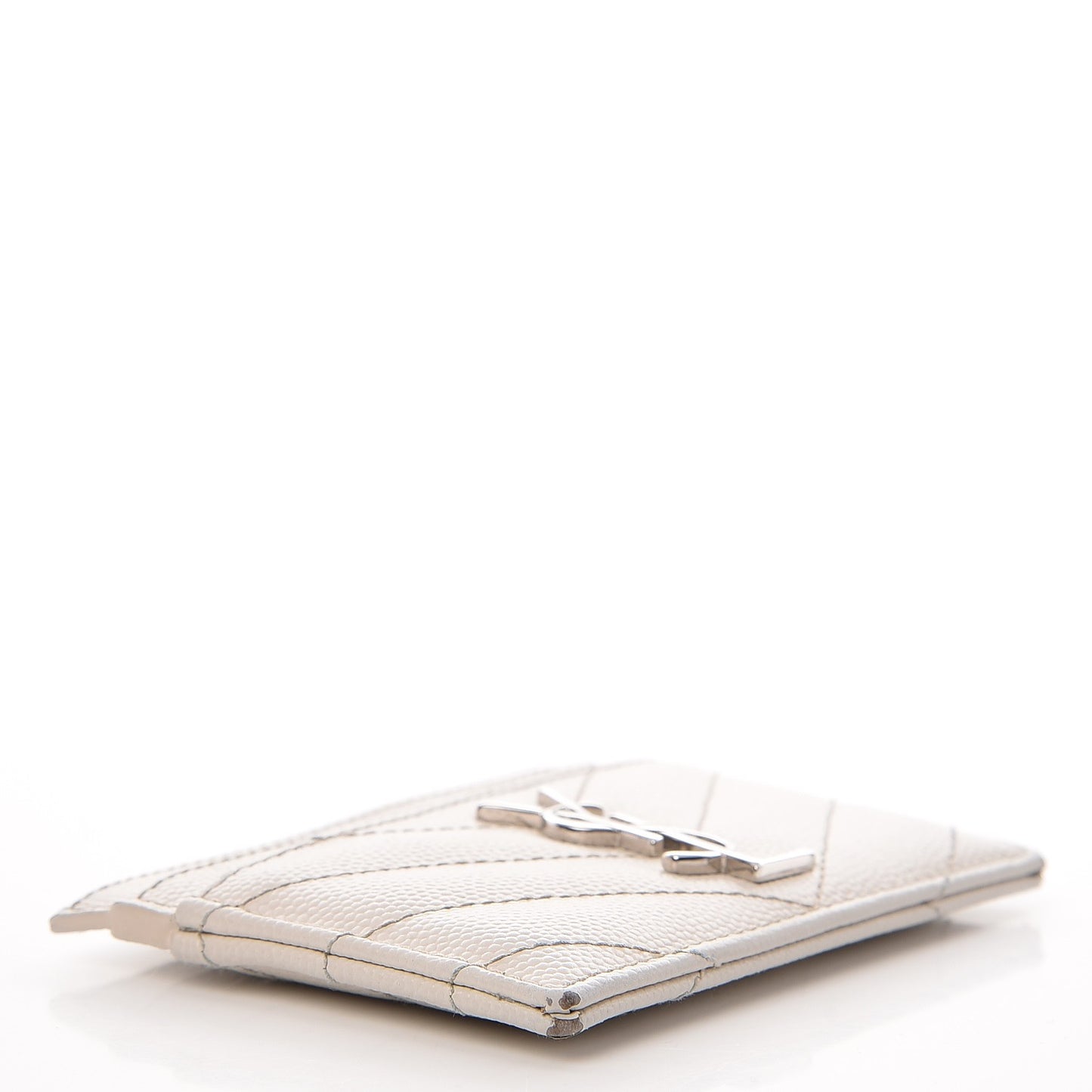 Grain De Poudre Matelasse Chevron Card Case Icy White