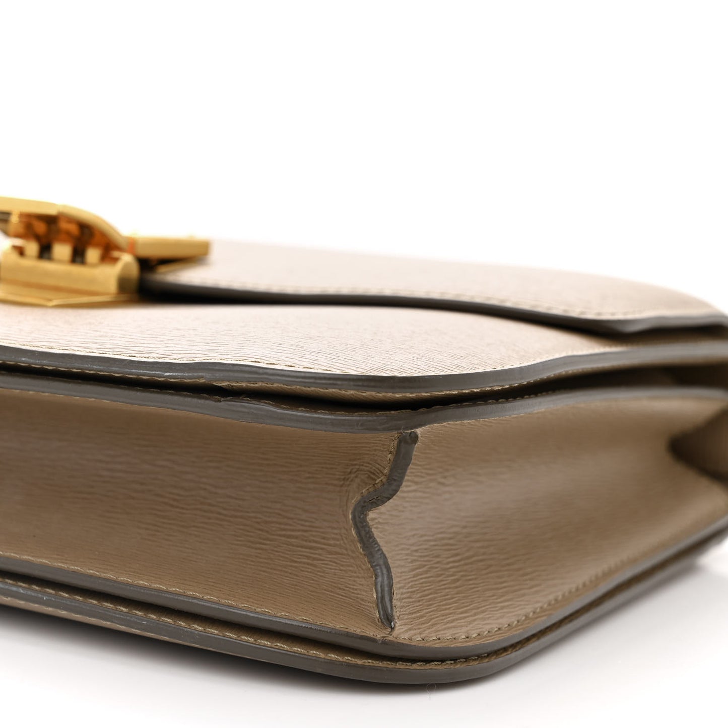 Liege Calfskin Medium Classic Box Flap Bag Taupe
