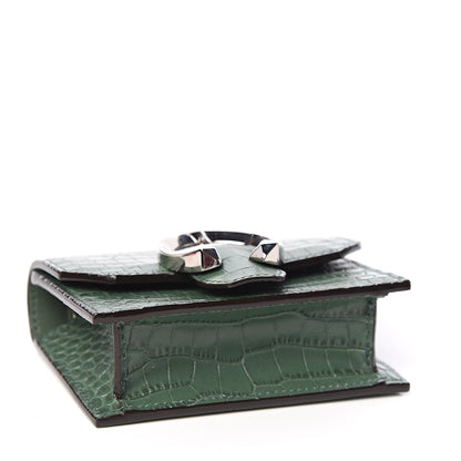 Jimmy Choo Calfskin Crocodile Embossed Mini Paris Crossbody Cactus 3 of 8