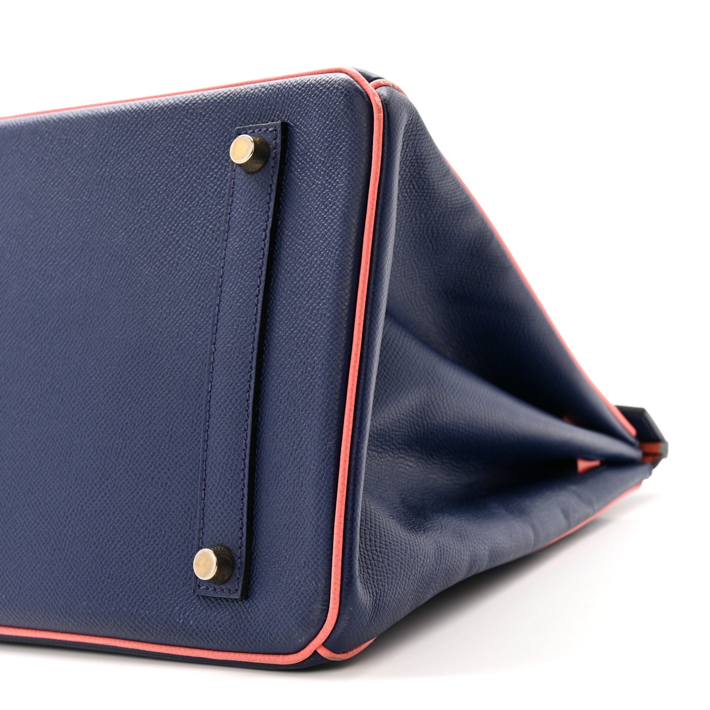 Epsom Horseshoe Birkin 35 Bleu Saphir Flamingo