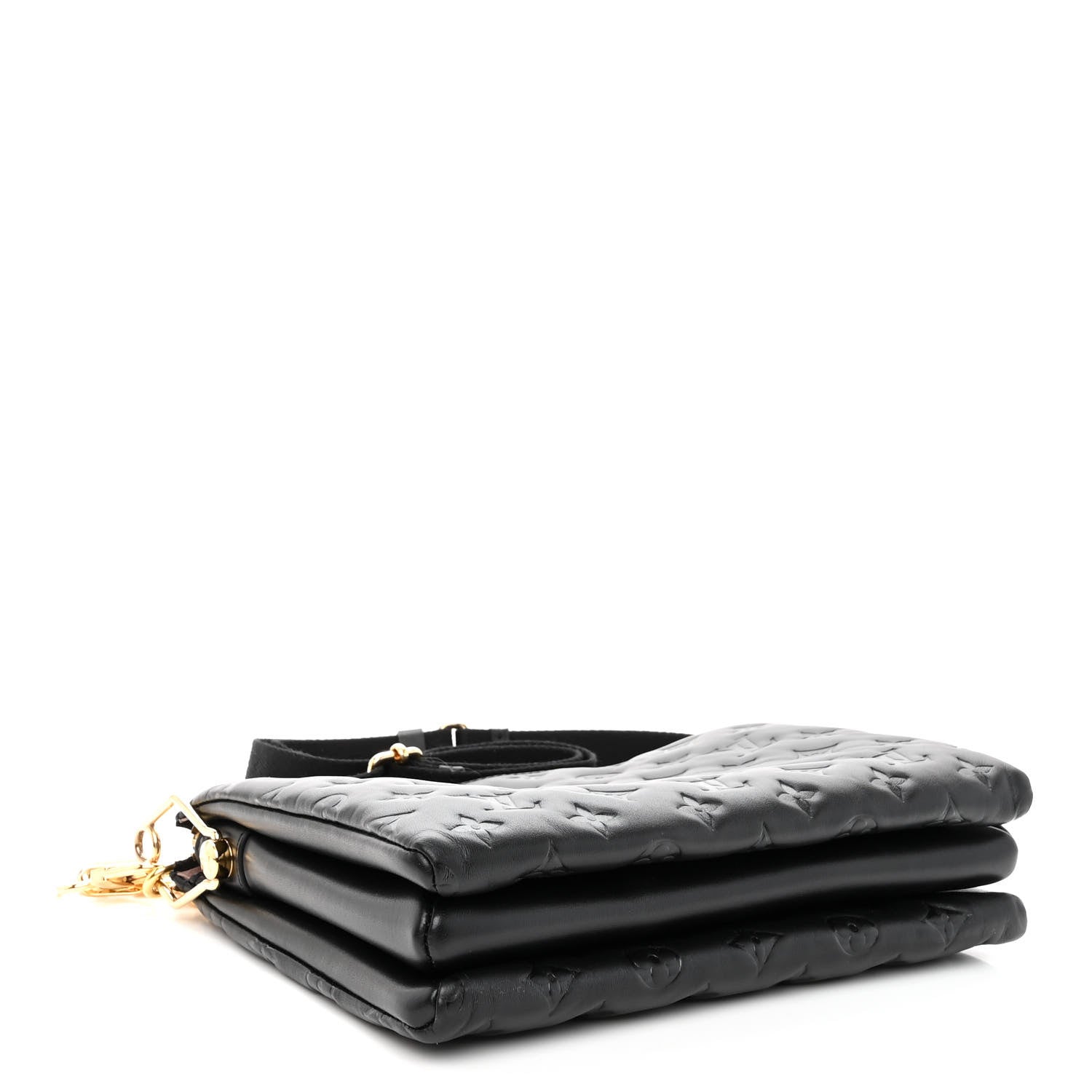 Louis Vuitton Lambskin Embossed Monogram Coussin PM Black 4 of 10