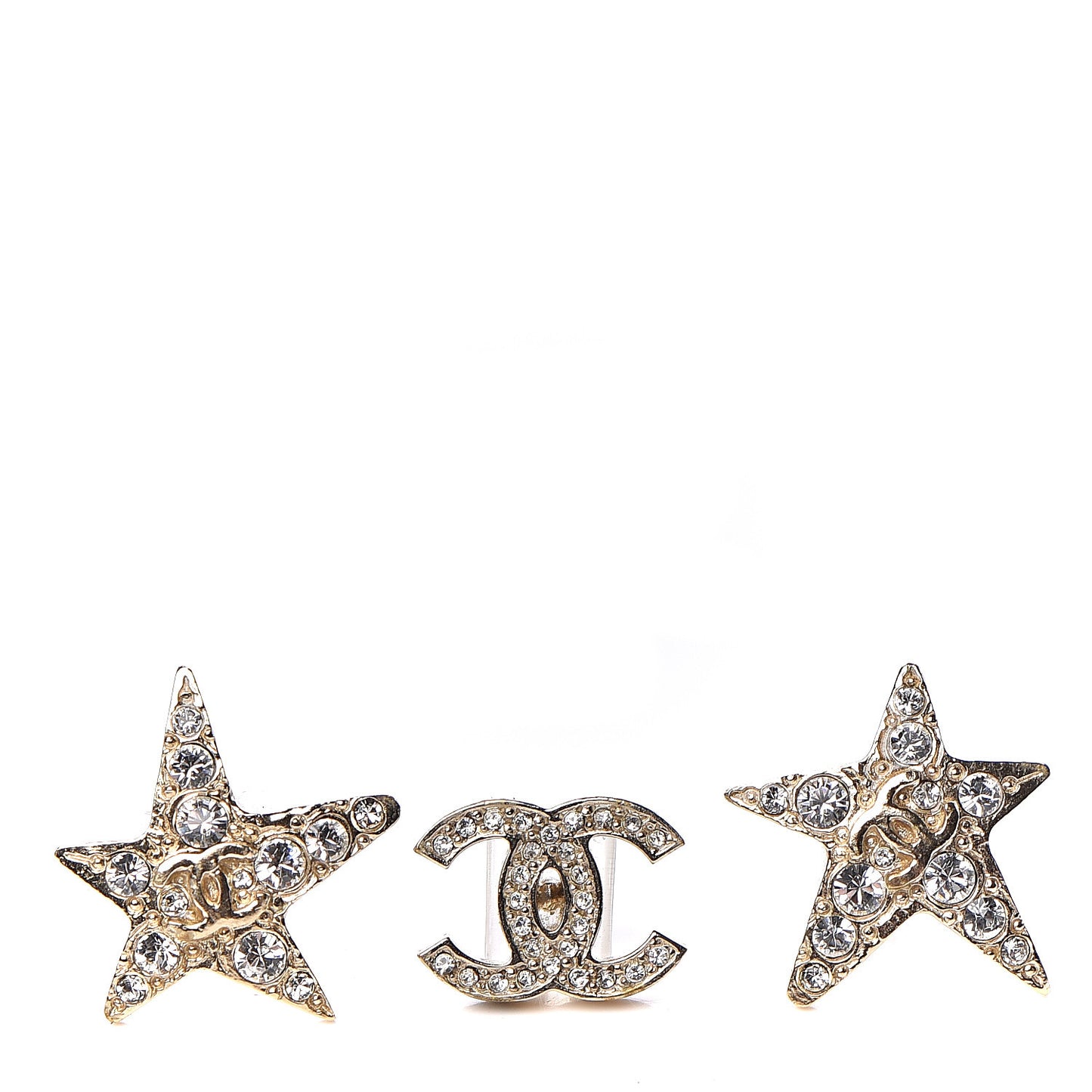 Swarovski Crystal CC Star Earphone Charms Gold