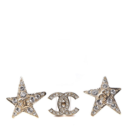 Chanel Swarovski Crystal CC Star Earphone Charms Gold 1 of 5