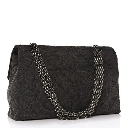Chanel Denim Quilted XXL Reissue Flap Grey 2 of 11