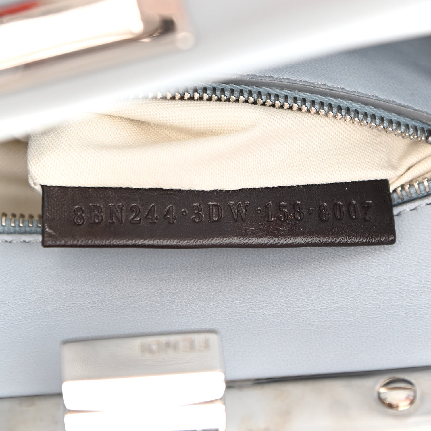 Fendi Nappa Organza Feather Mini Peekaboo Iconic Satchel Blue Multicolor 8 of 11