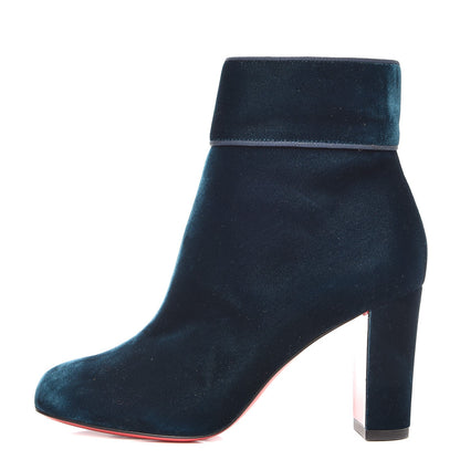 Christian Louboutin Velvet Moulamax 85 Booties 35.5 Petrol 1 of 7