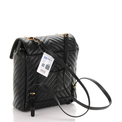 Chanel Calfskin Chevron Quilted Large Urban Spirit Backpack Black 3 of 7