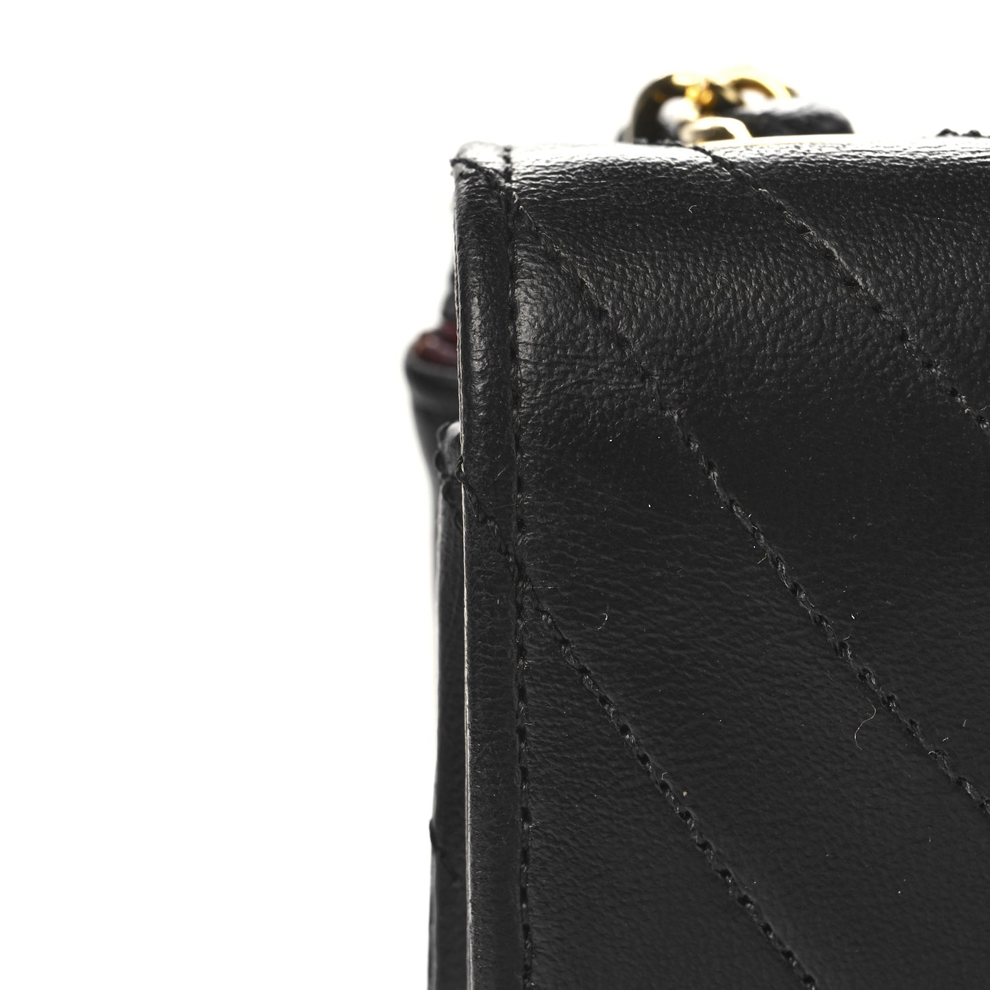 Lambskin Ribbon Quilted Small Single Flap Black