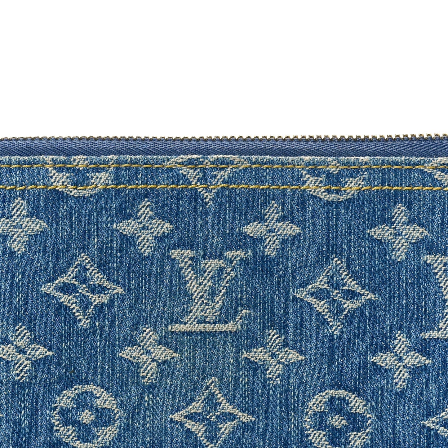 Monogram Denim Zippy Wallet NM Blue