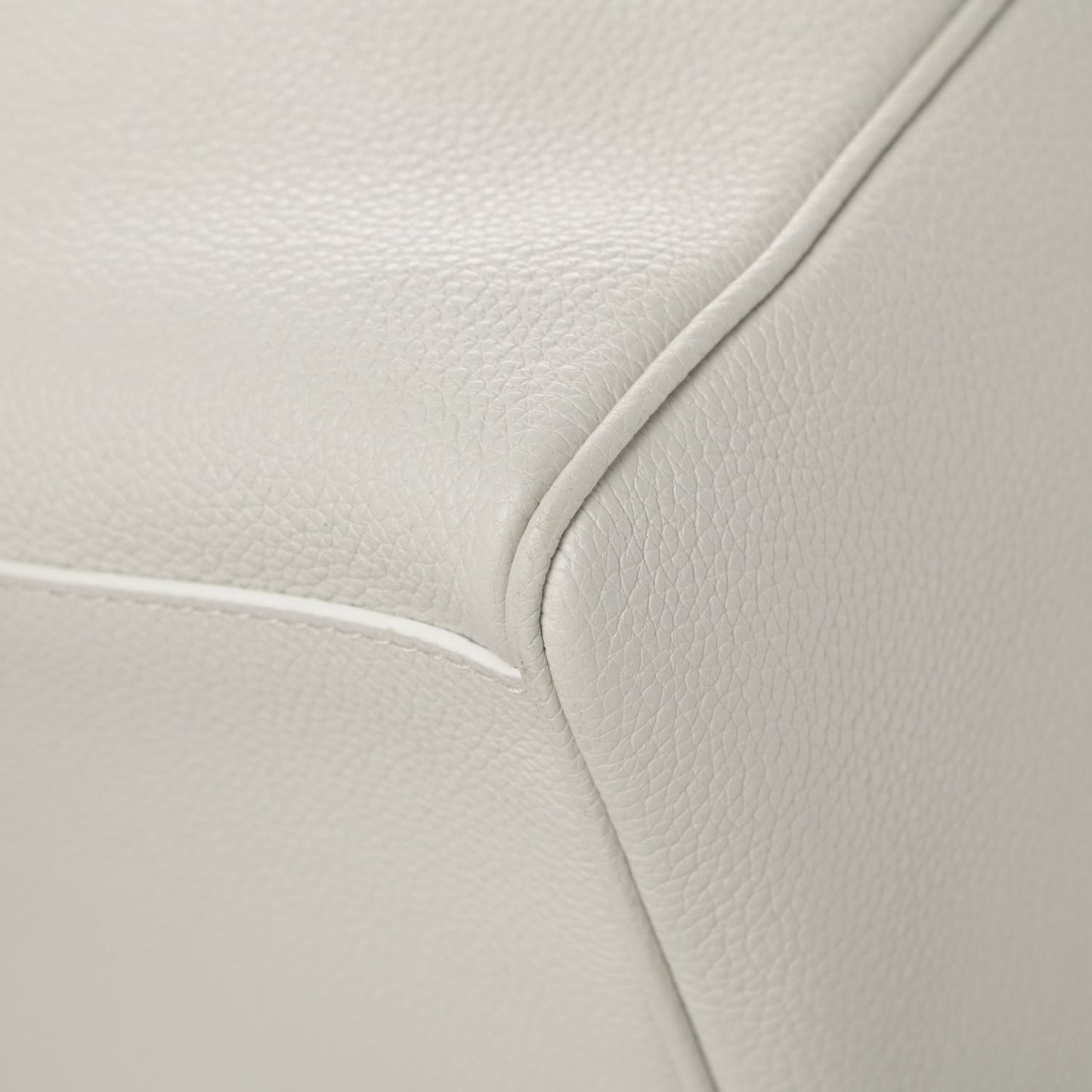 Grained Calfskin Palazzo Bowler White