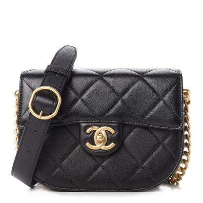 Chanel Calfskin Quilted Moon Messenger Black 1 of 10