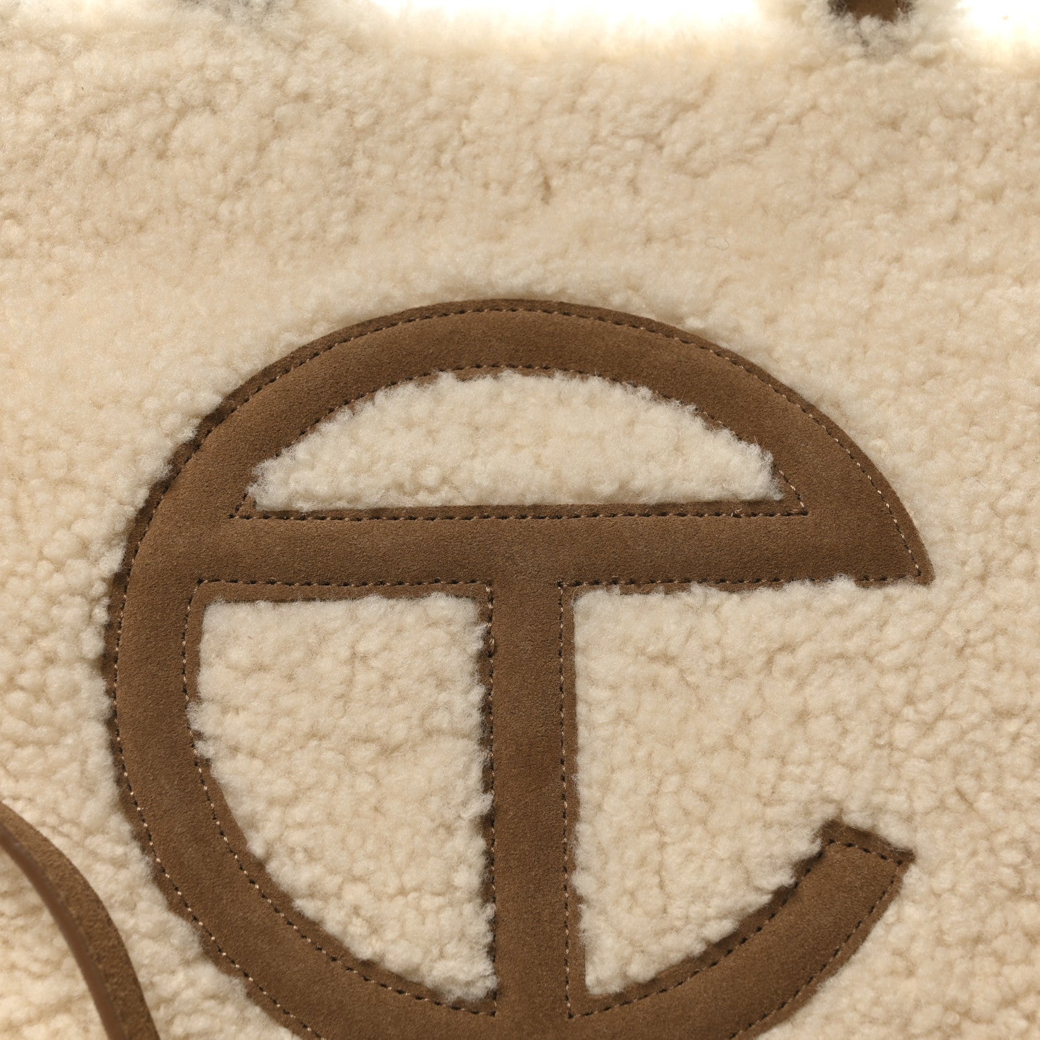 Telfar X UGG Suede Shearling Medium Shopping Bag Natural 8 of 10