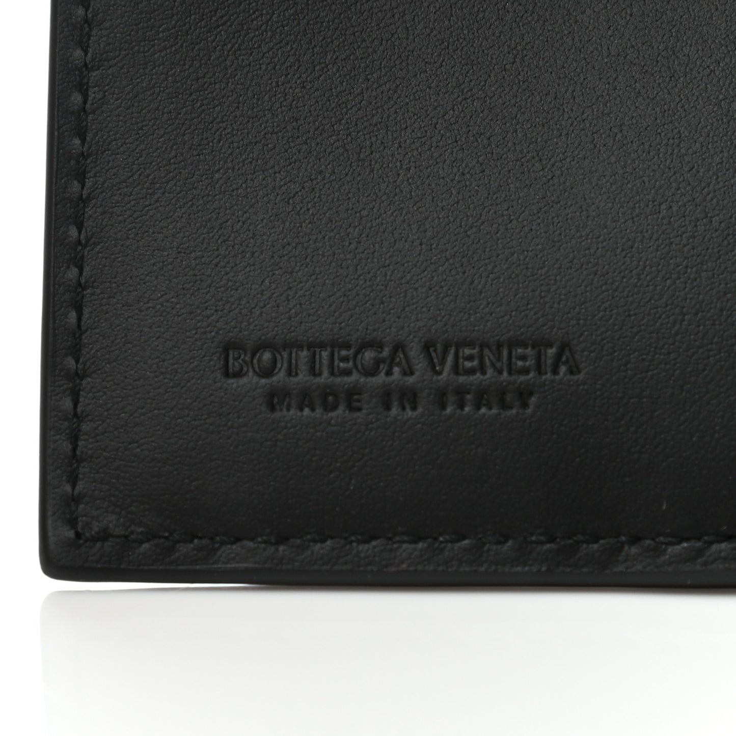 Nappa Intrecciato Bi-Fold Card Holder Black