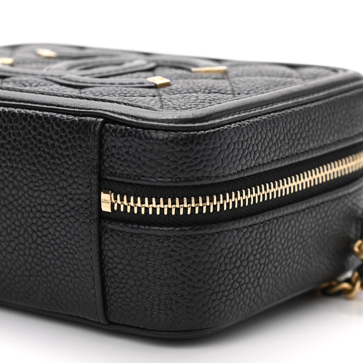 Chanel Caviar Quilted CC Filigree Vanity Clutch With Chain Black 11 of 11