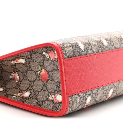 Gucci X Peter Rabbit GG Supreme Monogram Rabbit Apple Childrens Tote Beige Ebony Multicolor Bright Hibiscus 9 of 10