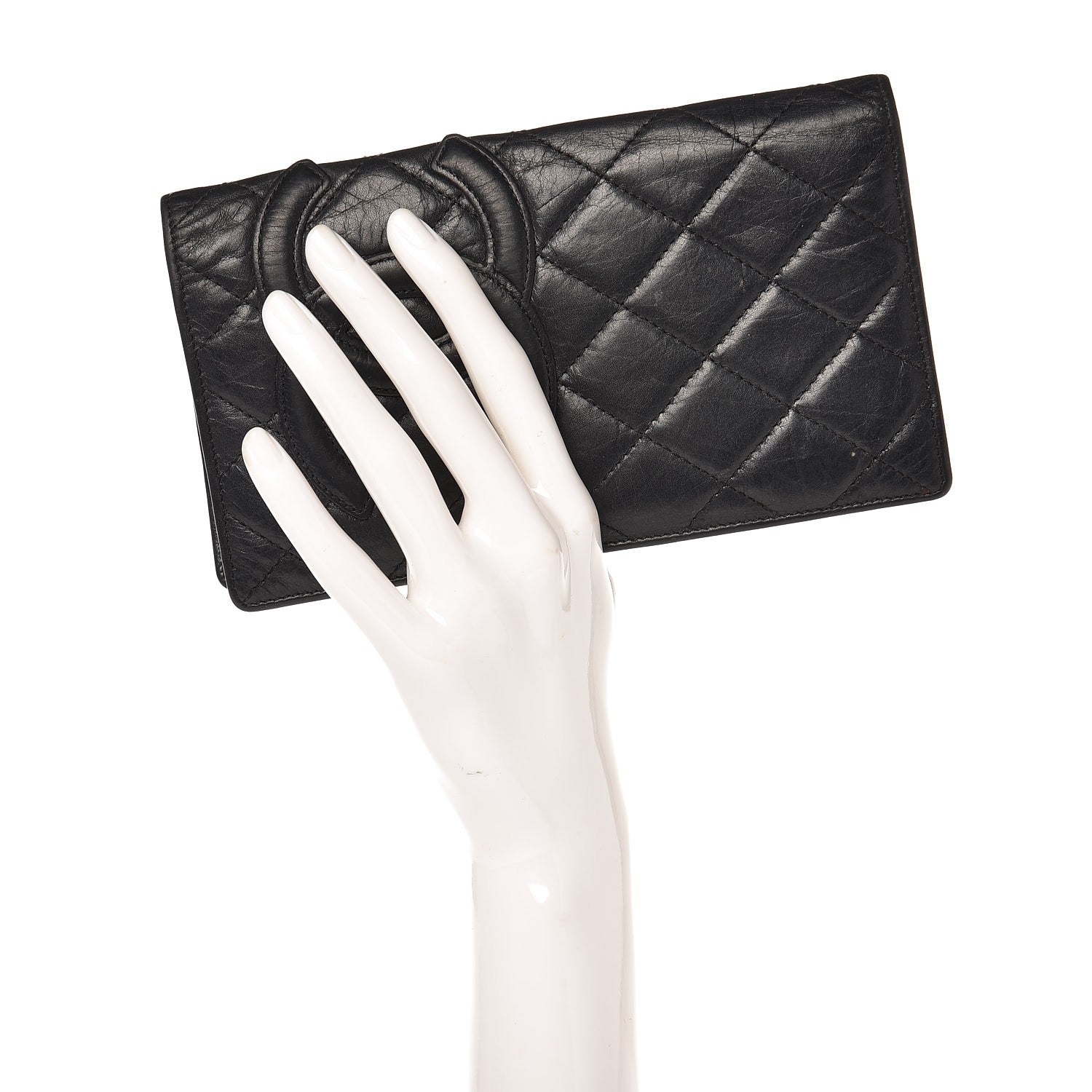 Chanel Calfskin Quilted Cambon Yen Wallet Black 2 of 11