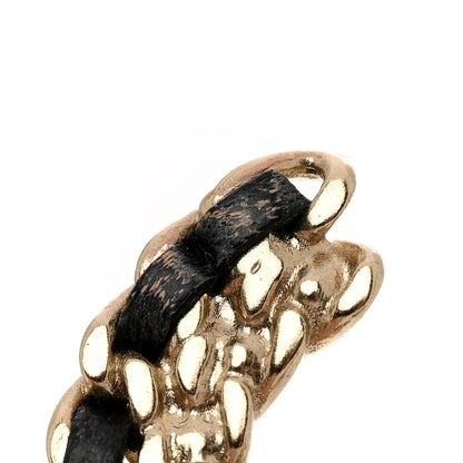 Chanel Crystal Lambskin Chain CC Vintage Allure Stud Earrings Black Gold 6 of 8