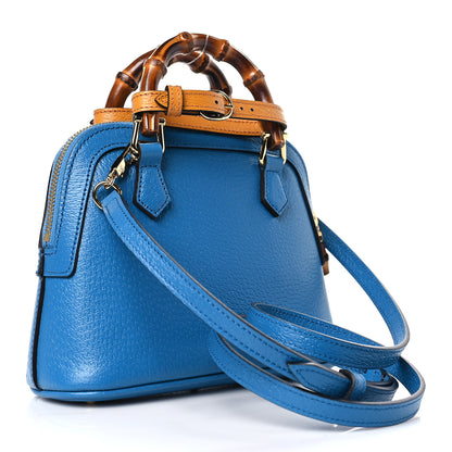 Gucci Textured Dollar Calfskin Mini Diana Dome Tote Bag Blue 3 of 8