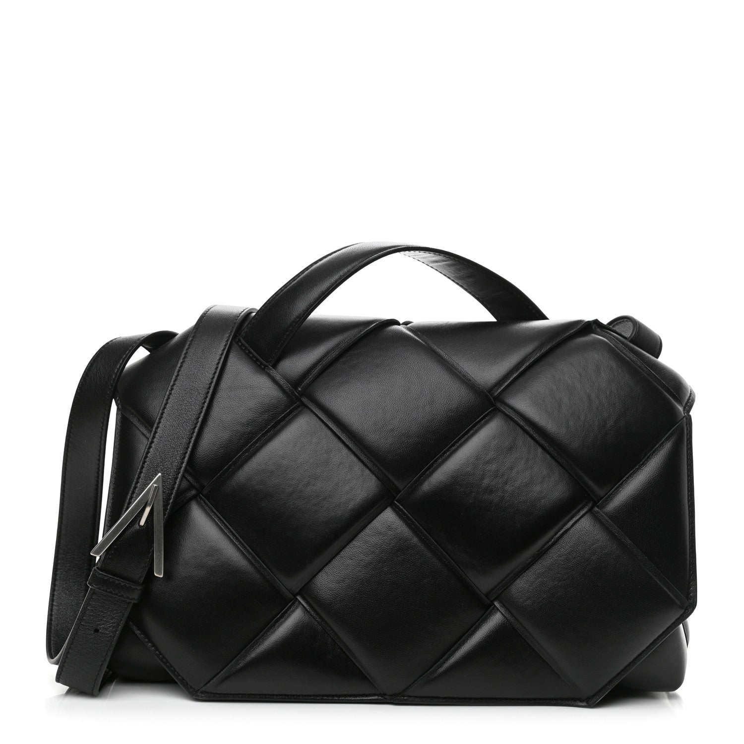 Bottega Veneta Nappa Intreccio Padded Top Handle Shoulder Bag Black 1 of 8
