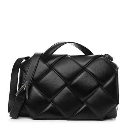 Bottega Veneta Nappa Intreccio Padded Top Handle Shoulder Bag Black 1 of 8