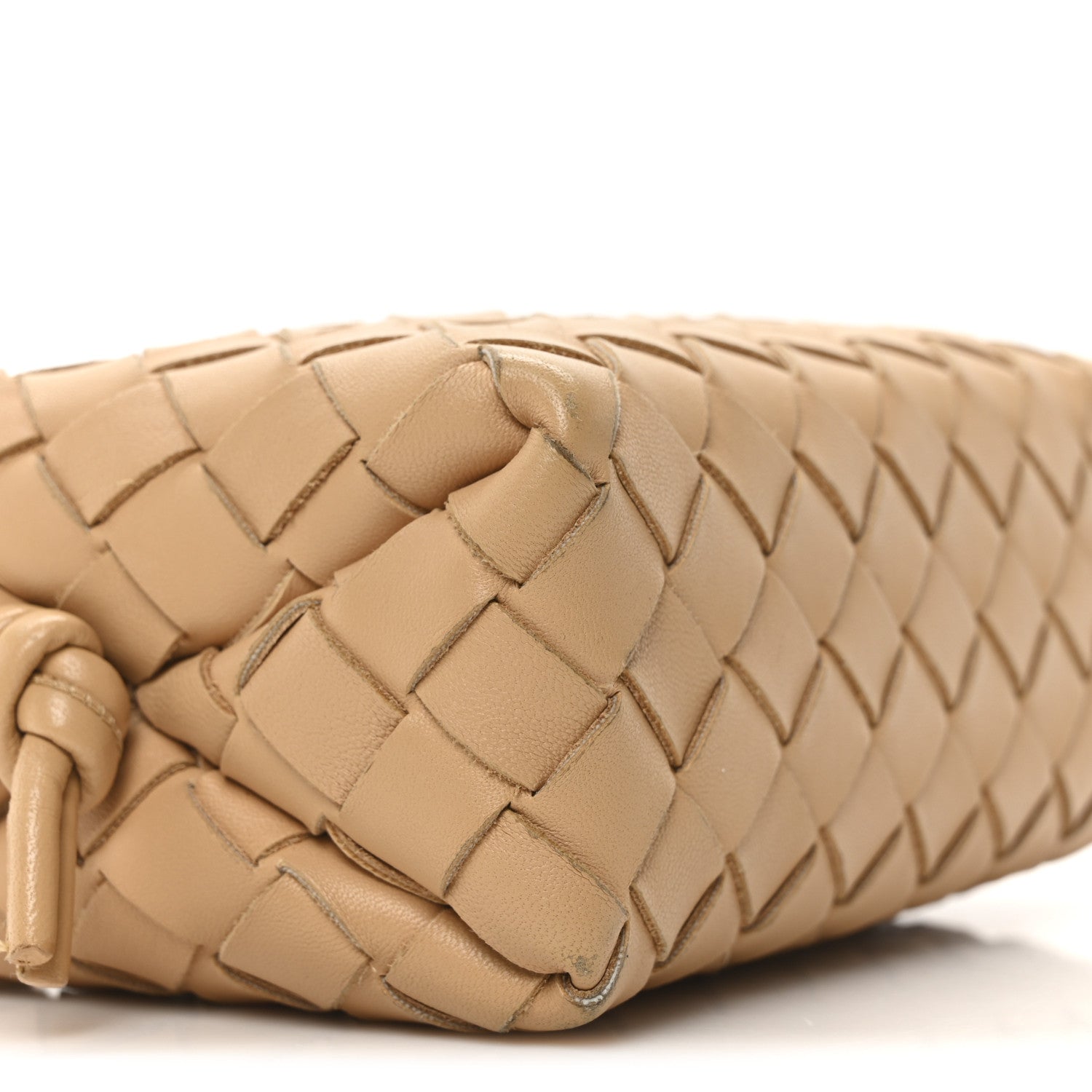 Bottega Veneta Nappa Intrecciato Mini Loop Camera Bag Almond