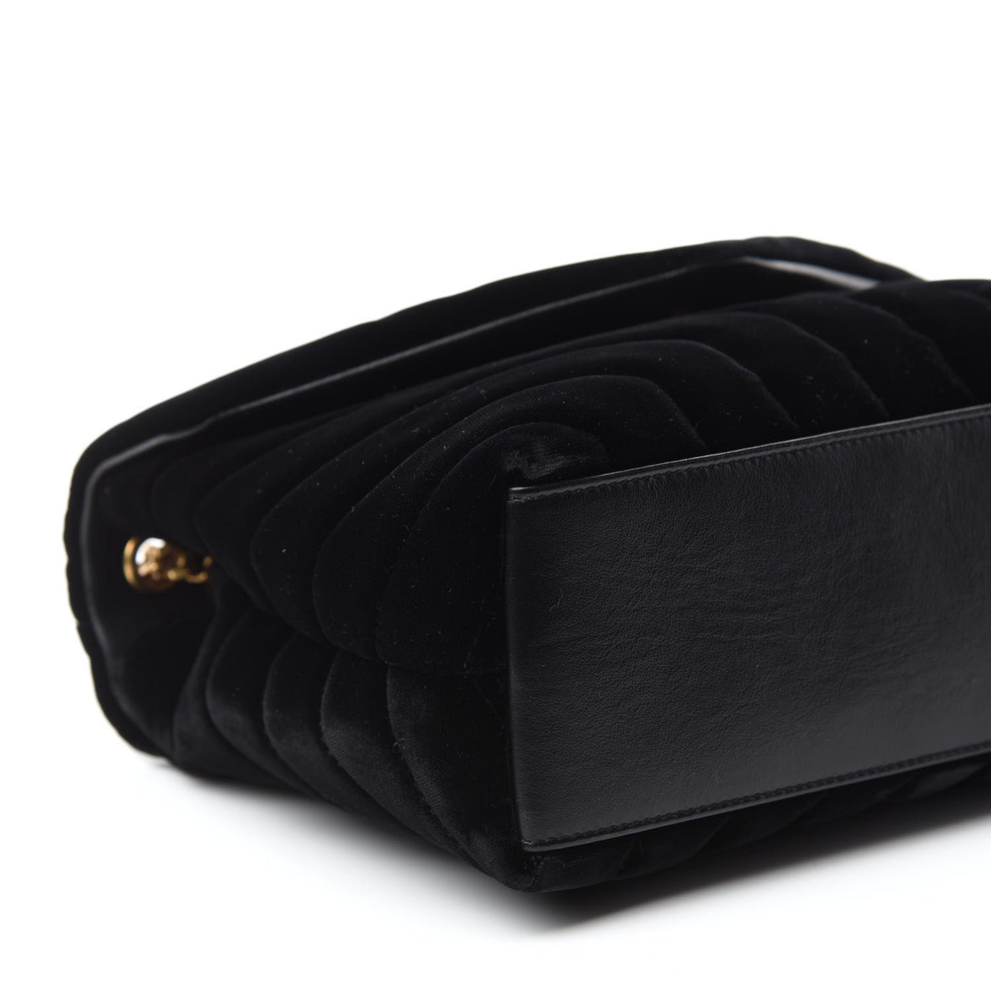 Velvet Y Quilted Monogram Small Loulou Chain Satchel Black