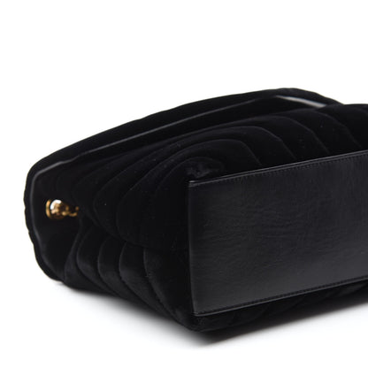 Saint Laurent Velvet Y Quilted Monogram Small Loulou Chain Satchel Black 6 of 11