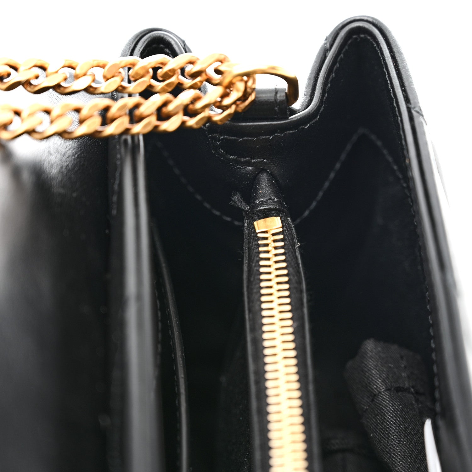 Saint Laurent Calfskin Y Quilted Monogram Small Loulou Chain Satchel Black 10 of 10