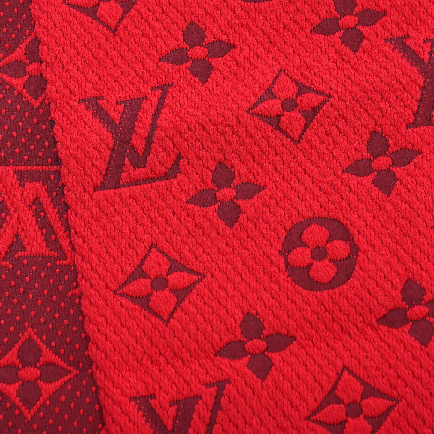 Wool Silk Logomania Scarf Rubis
