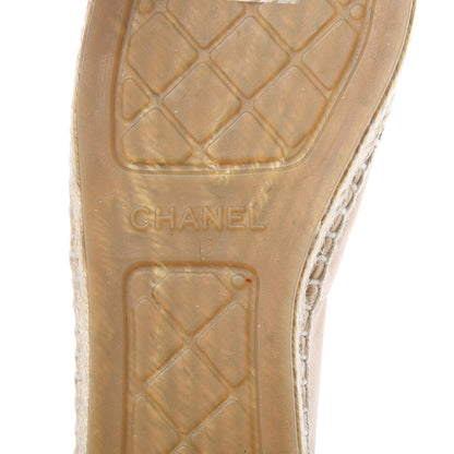 Chanel Lambskin CC Espadrilles 40 Beige Black 7 of 11