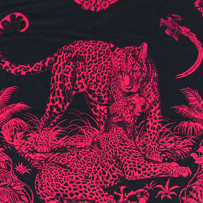 Hermes Cashmere Silk Jungle Love Tattoo Shawl 140 Bleu Noir Rose Vif 3 of 8