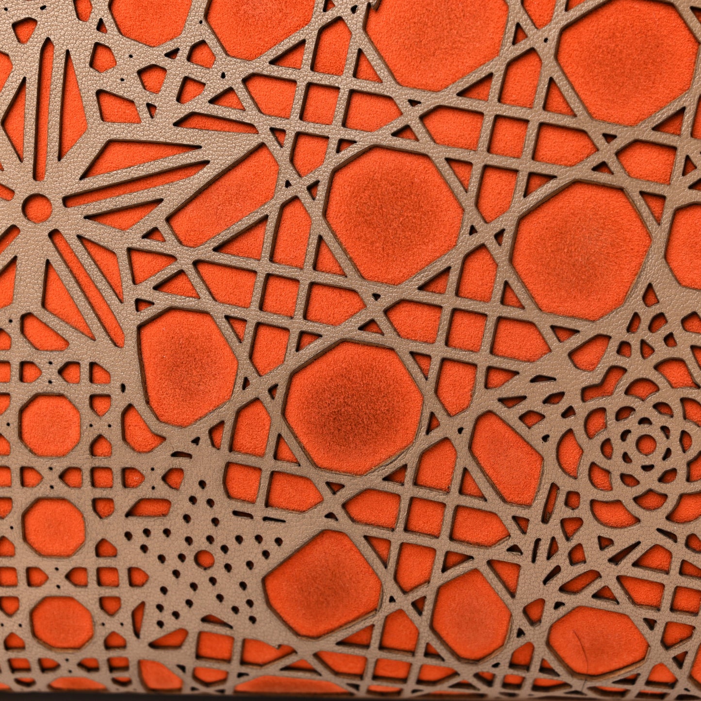 Calfskin Suede Cutout Stars Medium Lady Dior Beige Orange