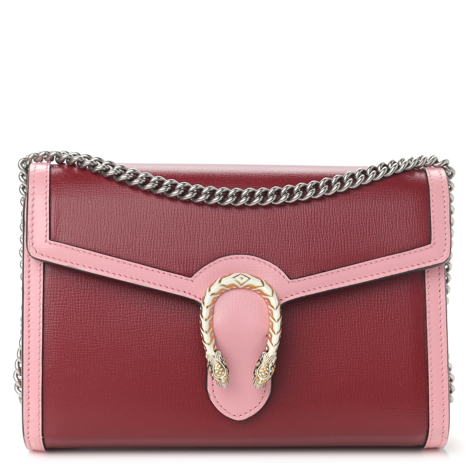 Gucci Azalea Calfskin Enamel Mini Dionysus Chain Wallet New Cherry Red Wild Rose Off White 1 of 11