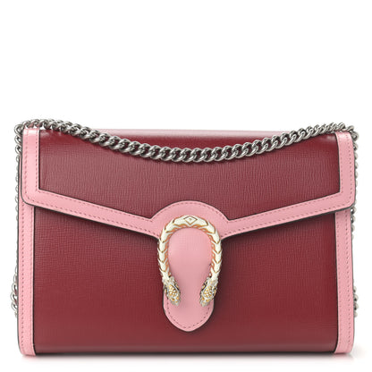Gucci Azalea Calfskin Enamel Mini Dionysus Chain Wallet New Cherry Red Wild Rose Off White 1 of 11