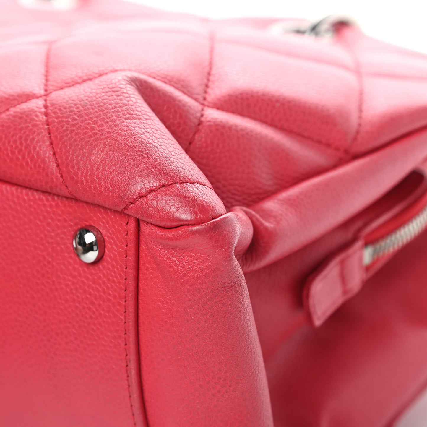 Soft Caviar Quilted CC Timeless Tote Fuchsia