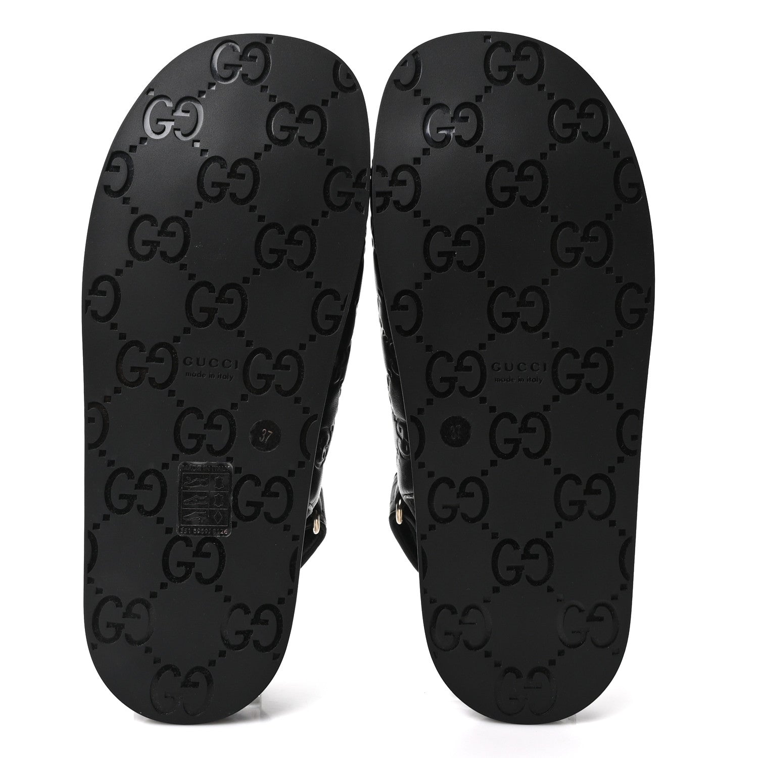 Gucci Guccissima GG Embossed Womens Sandals 37 Black 6 of 10