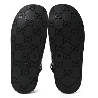 Gucci Guccissima GG Embossed Womens Sandals 37 Black 6 of 10