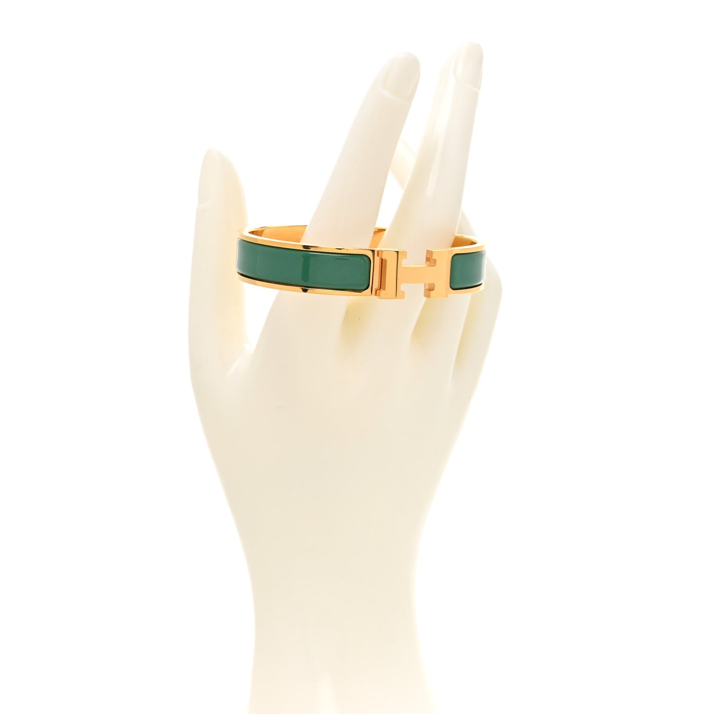 Enamel Narrow Clic Clac H Bracelet GM Vert Flamboyant